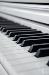 Close up of piano keys