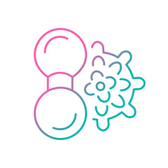 Manual massage balls gradient linear vector icon. Spikey balls. Massage tool for neck and shoulders. Thin line color symbol. Modern style pictogram. Vector isolated outline drawing