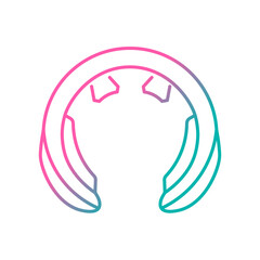 Neck massage tool gradient linear vector icon. Device for stimulating neck and shoulders. Relieve sore and pain. Thin line color symbol. Modern style pictogram. Vector isolated outline drawing