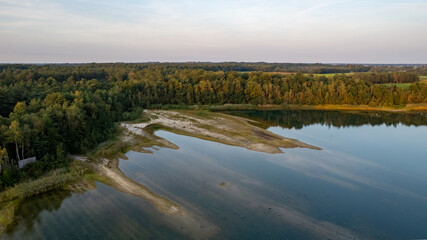Land or landscape of green field in aerial view. Include agriculture farm, house building, village. That real estate or property. Plot of land for housing subdivision, development, sale or investment