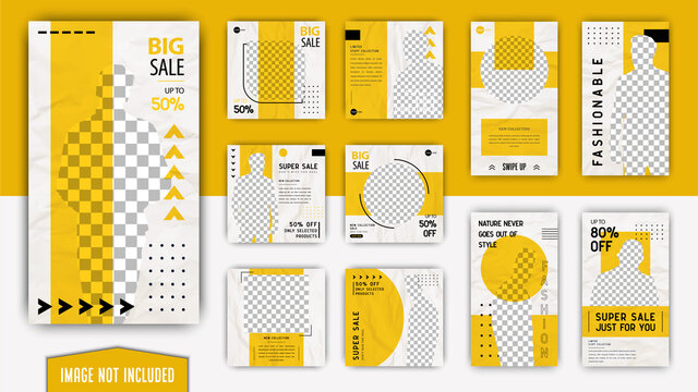 Yellow White Minimalist Simple Elegant Fashion Men Social Media Posts And Stories Template