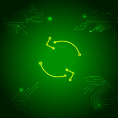 recycling icon made from a circuit board illustration electronic devices
