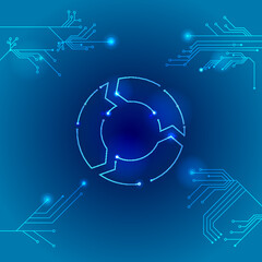 recycling icon made from a circuit board illustration