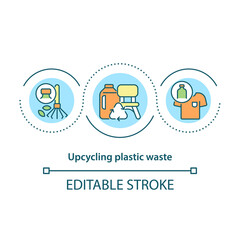Upcycling plastic waste concept icon. Waste management process. Environmental conservation abstract idea thin line illustration. Vector isolated outline color drawing. Editable stroke