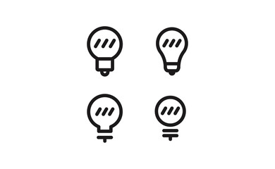 Idea symbol. Electric lamp vector icons. Light bulbs.