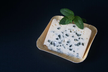 A delicious piece of  blue cheese