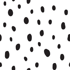 Hand drawn polka dot seamless pattern. Vector texture circle doodles.