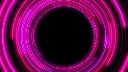 ピンク色の円形ネオンのトンネル背景