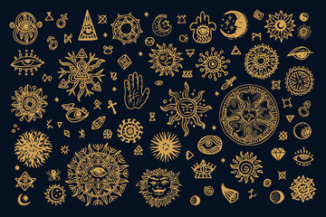 Collection of various occult symbols.