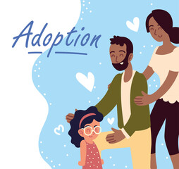 adoption couple and girl