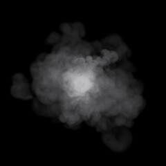 3D render of white smoke. Smoke rises and fills the space. Fog, white and gray smoke background. 