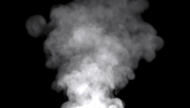 3D render of white smoke. Smoke rises and fills the space. Fog, white and gray smoke background. 