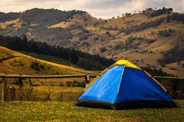 Camping Landscape Blue Tend