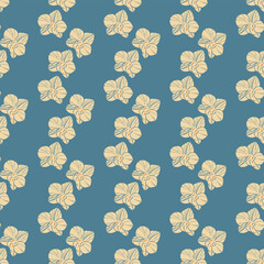 seamless pattern gray three little orchid flowers vector