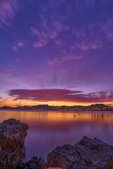 sunset over the sea in Bodrum Bitez