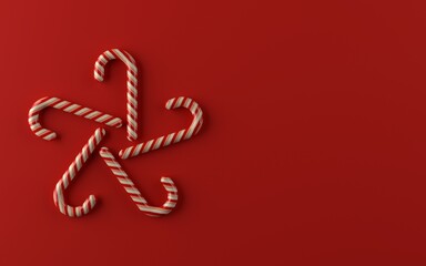 Christmas candy background. 3d illustration