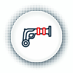 Line Vintage pistols icon isolated on white background. Ancient weapon. Colorful outline concept. Vector