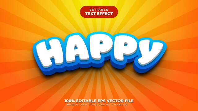 Happy 3D Editable Text Effect