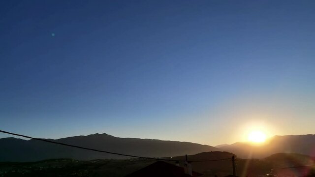 sunrise mountain morning ioannina  greece summer