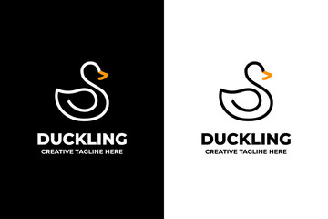 Swan Duck Silhouette Business Logo