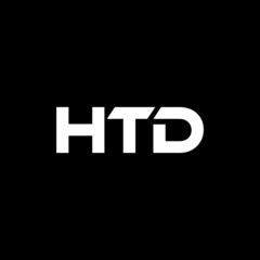 HTD letter logo design with black background in illustrator, vector logo modern alphabet font overlap style. calligraphy designs for logo, Poster, Invitation, etc.