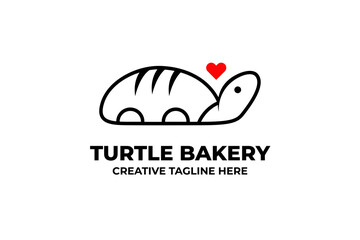 Fototapeta premium Turtle Bakery Bread Business Logo
