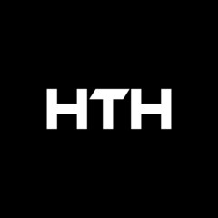 HTH letter logo design with black background in illustrator, vector logo modern alphabet font overlap style. calligraphy designs for logo, Poster, Invitation, etc.