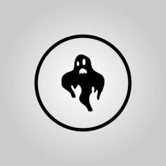 evil gost icon or evil gost logo. The main symbol of the Happy Halloween holiday. evil gost for your design for the holiday Halloween. Vector illustration.