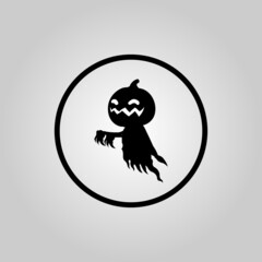evil gost icon or evil gost logo. The main symbol of the Happy Halloween holiday. evil gost for your design for the holiday Halloween. Vector illustration.