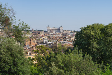 Fototapeta na wymiar View of Rome from Villa Borghese