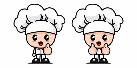 adorable chef with thumbs up-Cute Adorable Illustration