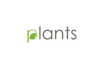 Plants Logo Concept. Initial Letter P with Green Leaf Combination. Flat Vector Logo Design Template Element for Nature and Organic Logos.