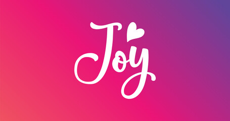 Smooth and bold handwritten English word Joy title design using dual size stroke lines