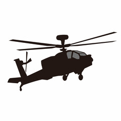 apache military assault helicopter silhouette vector design