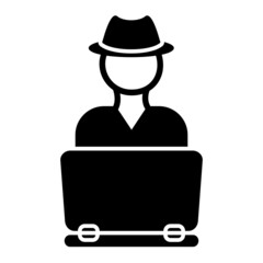 Vector Hacker Glyph Icon Design