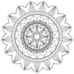 Leaf Flower Petal Coloring Mandala Art Simple Graphic Shape Vector Floral Oriental Outline Vintage Decorative Elements Pattern Illustration Islam Arabic Indian Turkish Mystic Religion Morals Lotus