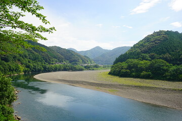 Shimanto River Valley, Curved River and Rural Landscape in Kochi, Shikoku, Japan - 日本 四国 高知 四万十川	