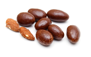Chocolate candy on white background 