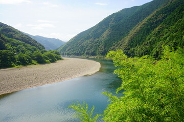 Shimanto River Valley, Curved River and Rural Landscape in Kochi, Shikoku, Japan - 日本 四国 高知 四万十川