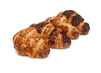 Fresh and tasty croissant over white background 