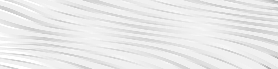 Obraz premium Abstract soft grey texture wide horizontal banner with chrome lines. Silver and white background. Vector illustration