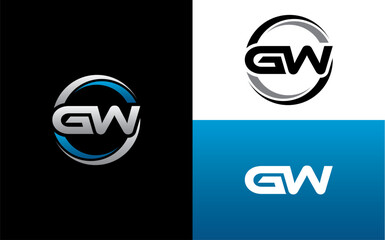 GW Letter Initial Logo Design Template Vector Illustration