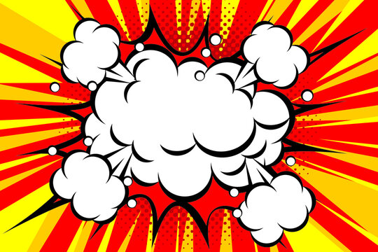 Collection of Cartoon, Comic Speech Bubbles, comic cloud explosion background illustration