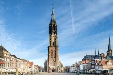 Foto auf Acrylglas New church on the Markt in Delft, Zuid-Holland province, The Netherlands © Holland-PhotostockNL