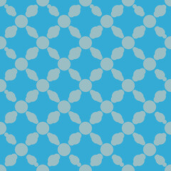 Grey seamless pattern on blue background. Fabric repeat.