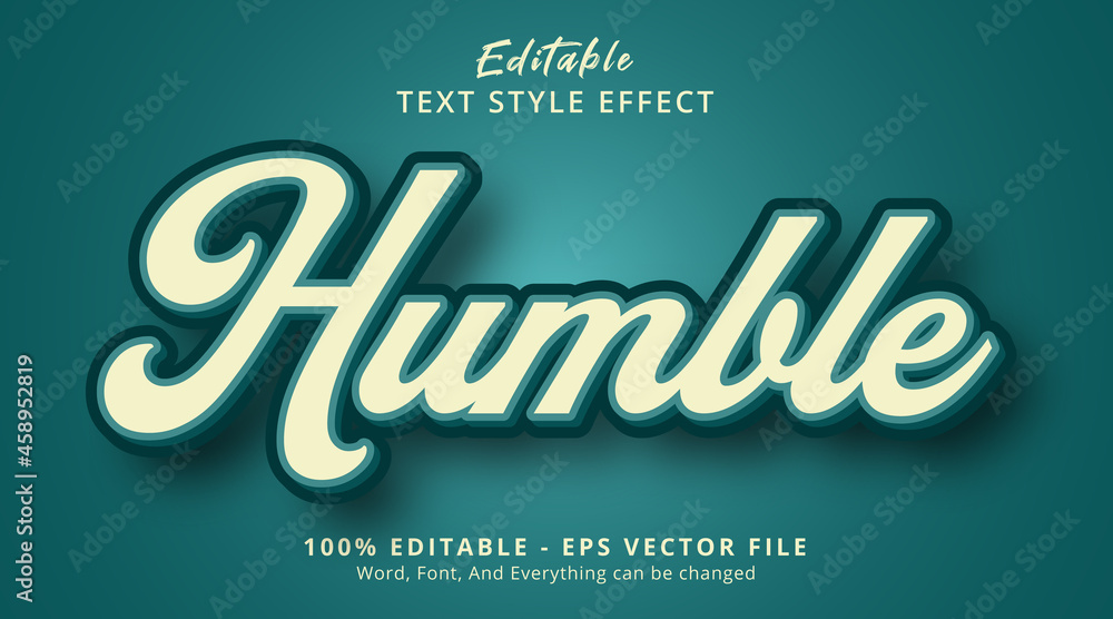 Poster humble text style effect, editable text effect