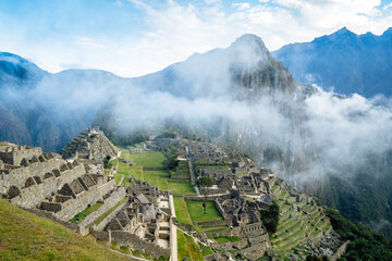 Machu Picchu and Huayna Picchu in Fog