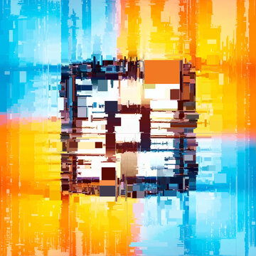 artistic render of a quantum computer chip