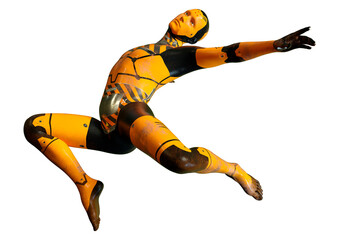 3D Rendering Male Robot on White