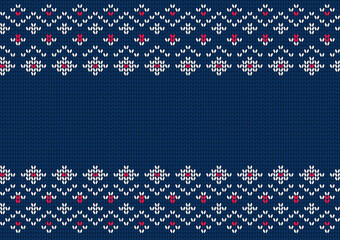 Knitted seamless pattern. Vector ornament for winter sweater